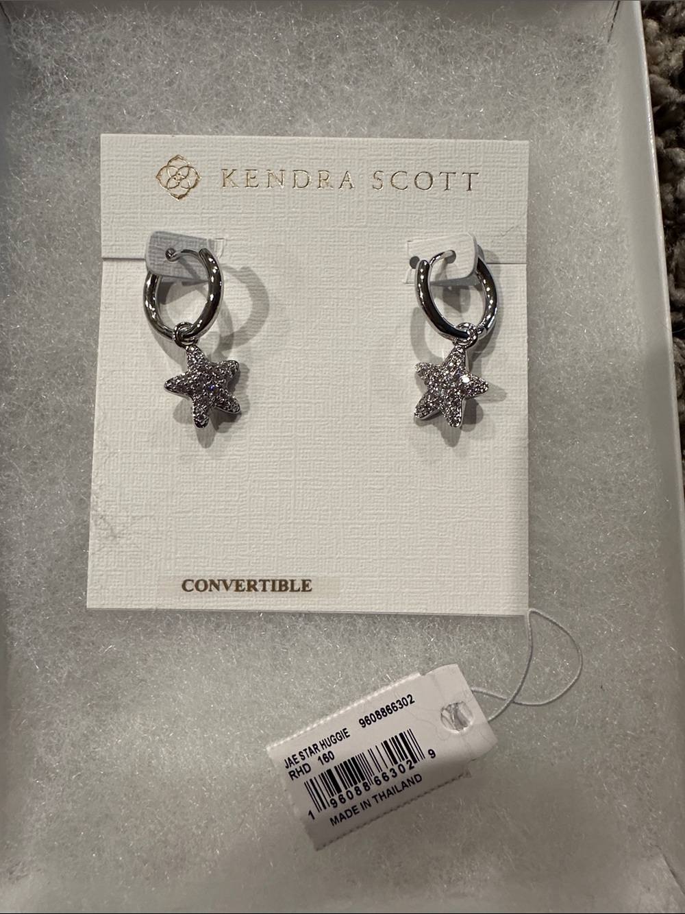 Kendra Scott Silver Pave Star Hoop Earrings